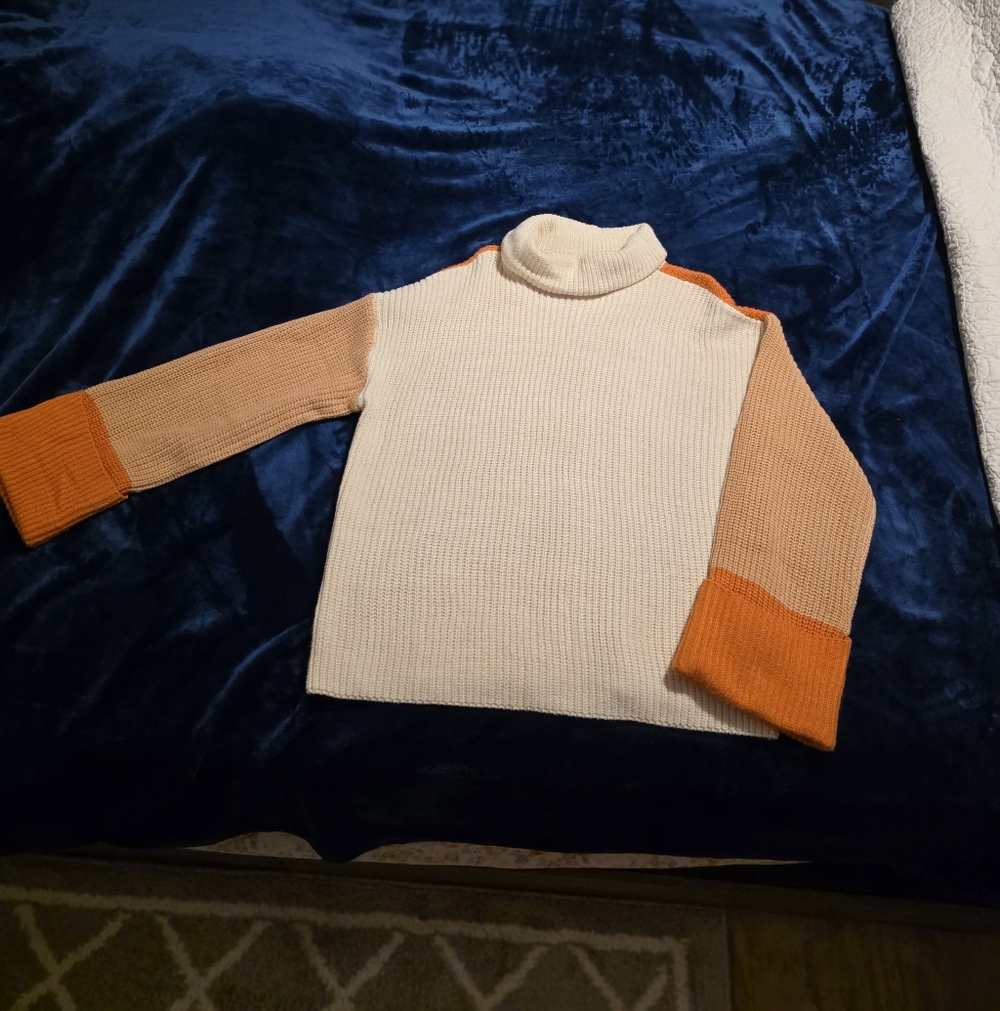 Colorblock Turtleneck Sweater